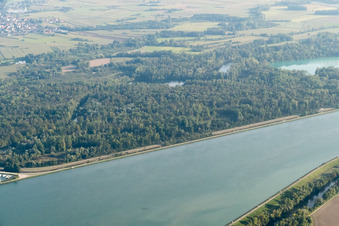 Gambsheim in the state Bas-Rhin, France seen from above