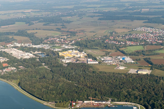 District Freistett in Rheinau in the state Baden-Wuerttemberg, Germany from above