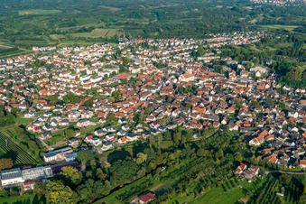 Aerial view of Renchen in the state Baden-Wuerttemberg, Germany