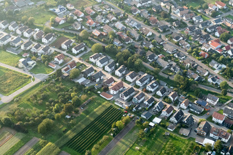 Runzweg in the district Urloffen in Appenweier in the state Baden-Wuerttemberg, Germany from the plane