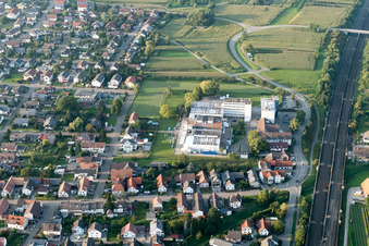 Aerial view of Klocke Pharma in the district Urloffen in Appenweier in the state Baden-Wuerttemberg, Germany