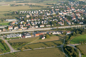 Appenweier in the state Baden-Wuerttemberg, Germany from above