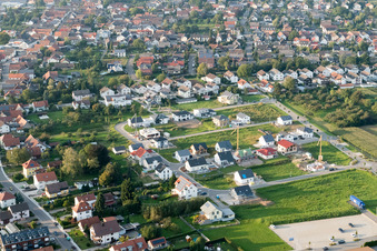 Aerial view of New development area south in the district Urloffen in Appenweier in the state Baden-Wuerttemberg, Germany