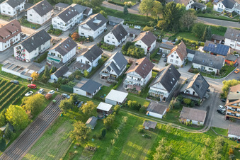Aerial photograpy of Runzweg from the south in the district Urloffen in Appenweier in the state Baden-Wuerttemberg, Germany
