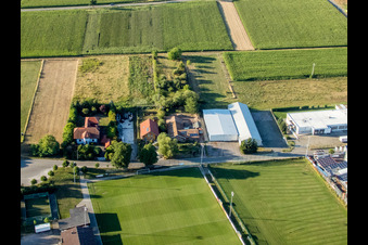Drone recording of District Billigheim in Billigheim-Ingenheim in the state Rhineland-Palatinate, Germany