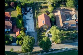 District Billigheim in Billigheim-Ingenheim in the state Rhineland-Palatinate, Germany from the drone perspective