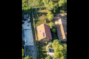 District Billigheim in Billigheim-Ingenheim in the state Rhineland-Palatinate, Germany from a drone