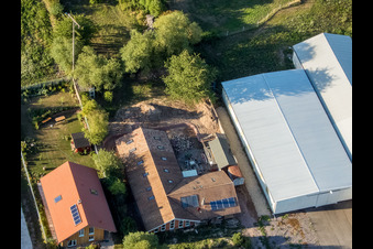 District Billigheim in Billigheim-Ingenheim in the state Rhineland-Palatinate, Germany seen from a drone