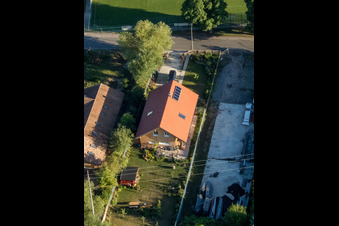 District Billigheim in Billigheim-Ingenheim in the state Rhineland-Palatinate, Germany from above