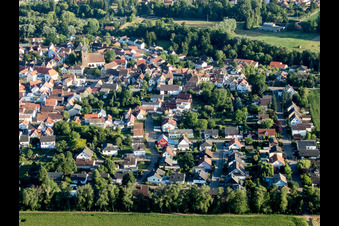 District Billigheim in Billigheim-Ingenheim in the state Rhineland-Palatinate, Germany seen from above