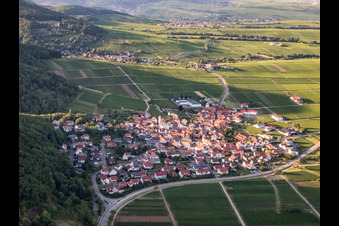 Aerial view of View of the town from the south in Eschbach in the state Rhineland-Palatinate, Germany