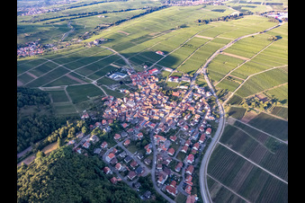 Village overview from the southwest in Eschbach in the state Rhineland-Palatinate, Germany