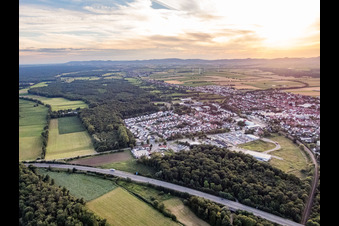 Gartenstadt settlement beyond the A65 in Kandel in the state Rhineland-Palatinate, Germany
