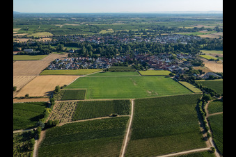 District Mühlhofen in Billigheim-Ingenheim in the state Rhineland-Palatinate, Germany from the plane