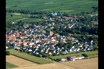 District Mühlhofen in Billigheim-Ingenheim in the state Rhineland-Palatinate, Germany viewn from the air