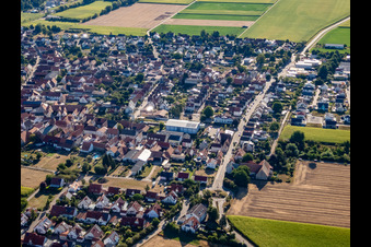 Brotäckerstraße from the west in Steinweiler in the state Rhineland-Palatinate, Germany