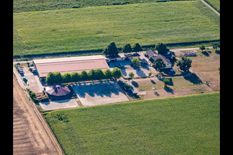 Aerial photograpy of Equestrian center Fohlenhof in Steinweiler in the state Rhineland-Palatinate, Germany