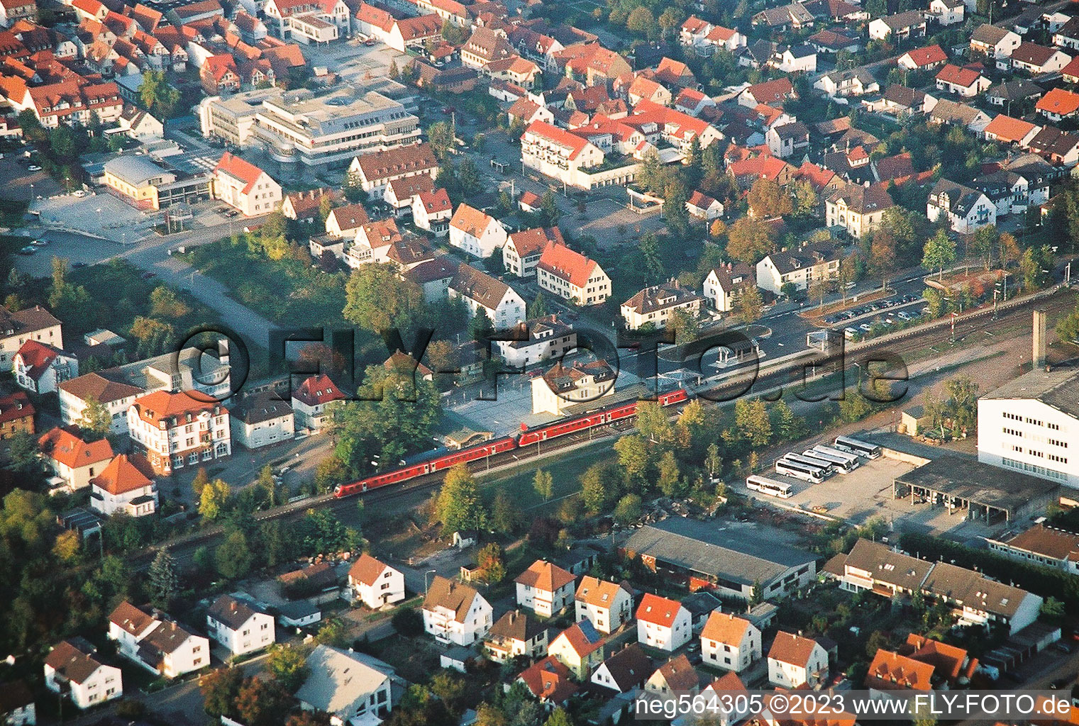 Train station Verbandsgemeinde Sparkasse in Kandel in the state Rhineland-Palatinate, Germany
