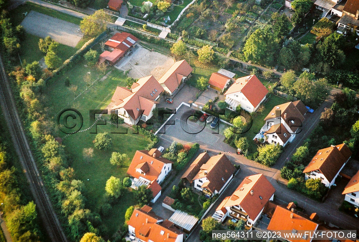 Aerial view of In the Mirabelle Garden in Kandel in the state Rhineland-Palatinate, Germany