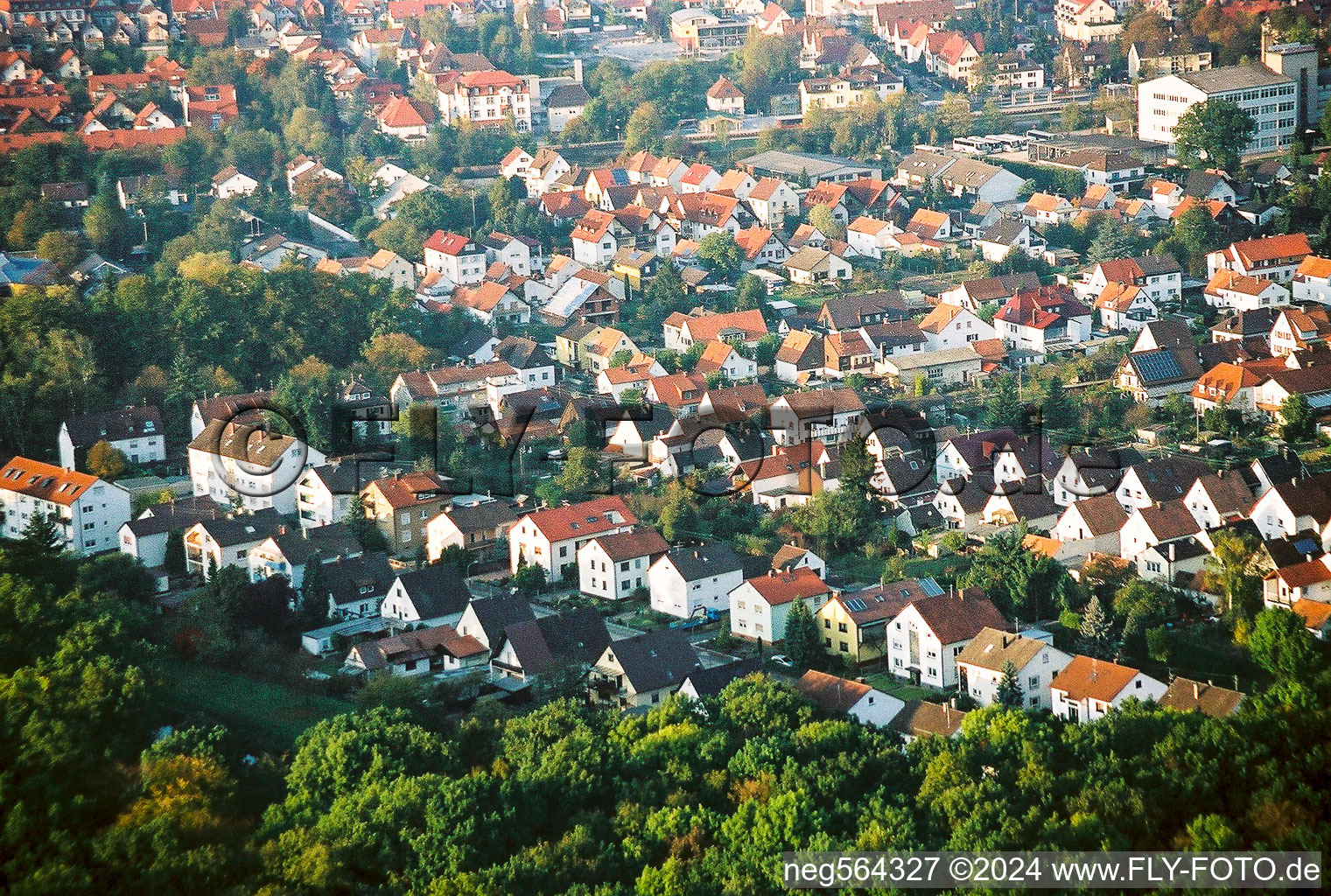 Elsässerstrasse from the southwest in Kandel in the state Rhineland-Palatinate, Germany