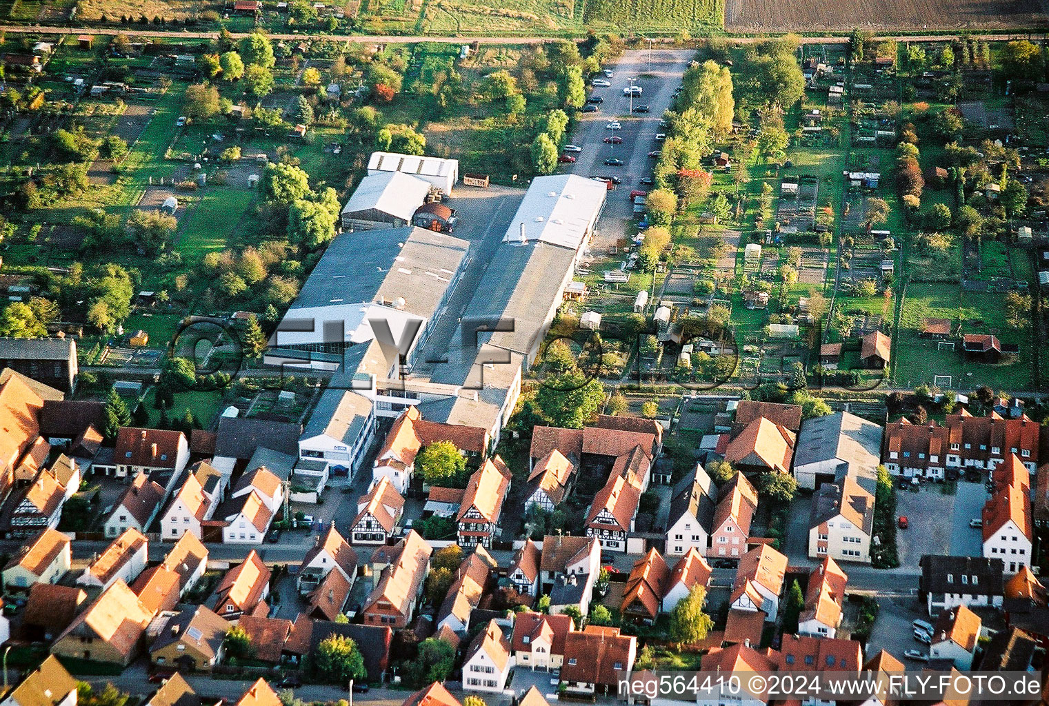 Aerial photograpy of DBK, Rheinstr in Kandel in the state Rhineland-Palatinate, Germany