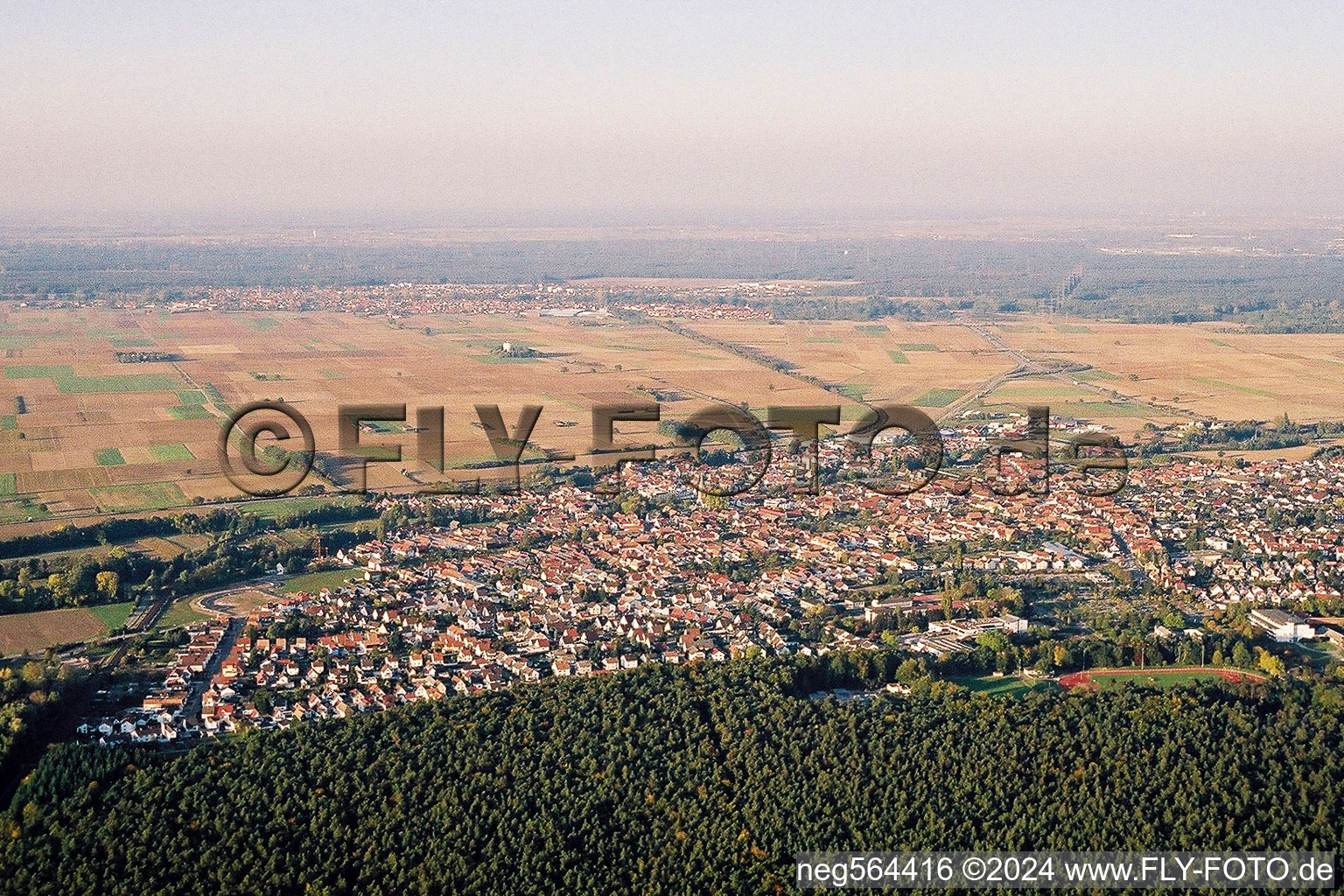 Rülzheim in the state Rhineland-Palatinate, Germany from above