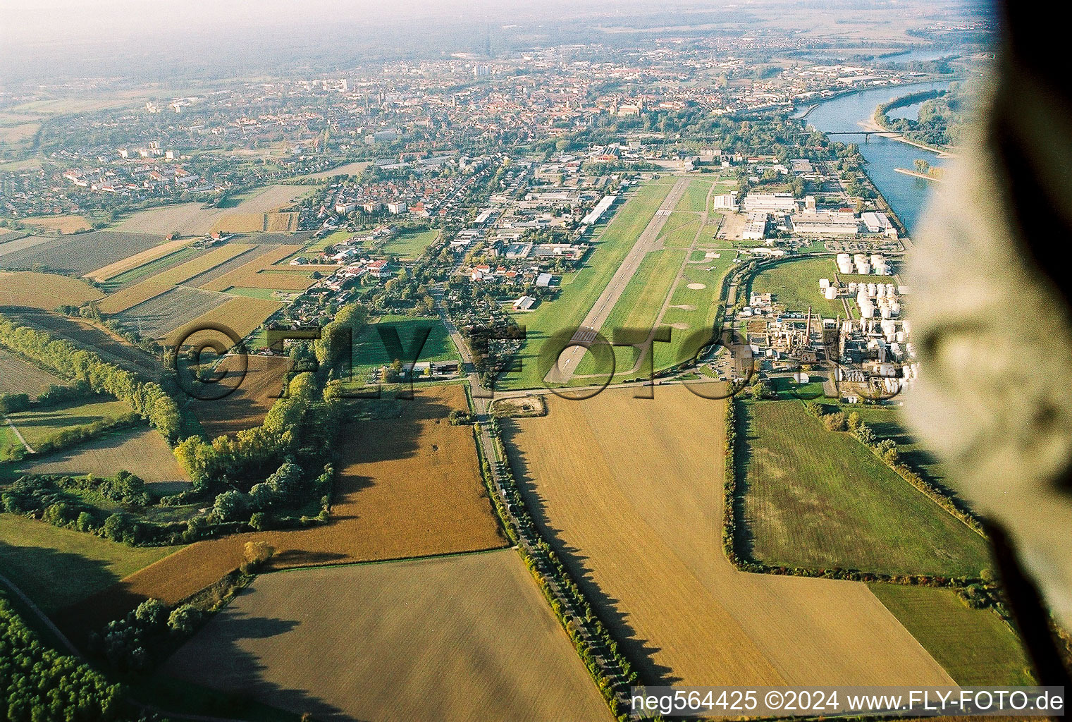 Airport from the south in Speyer in the state Rhineland-Palatinate, Germany