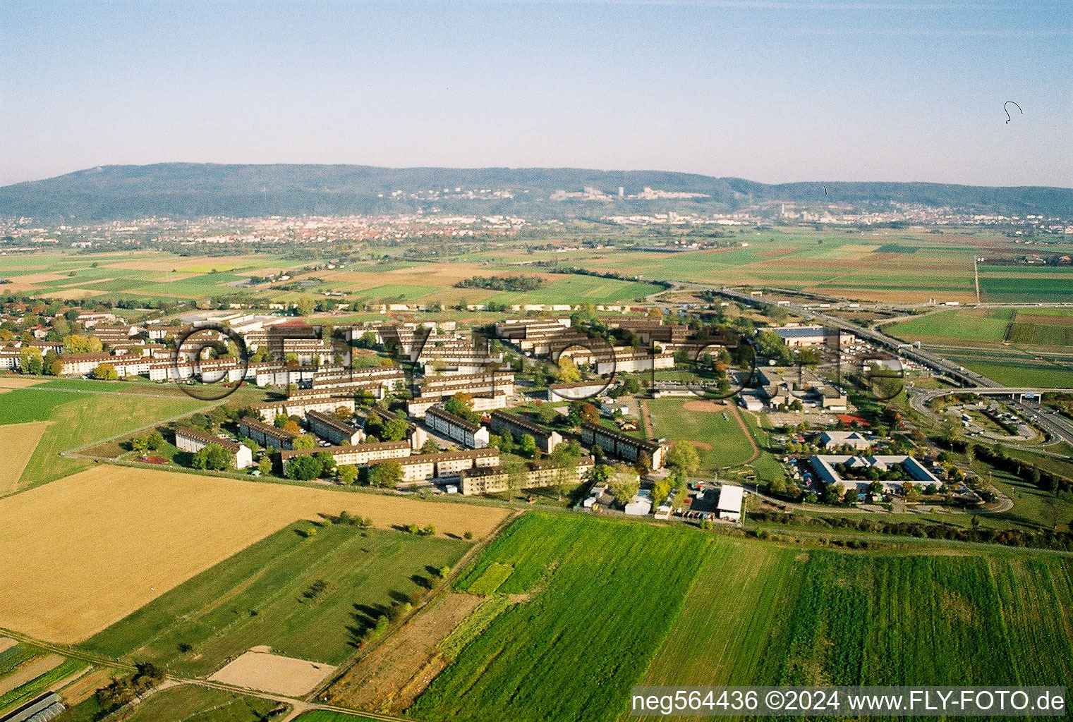 District Patrick Henry Village in Heidelberg in the state Baden-Wuerttemberg, Germany out of the air