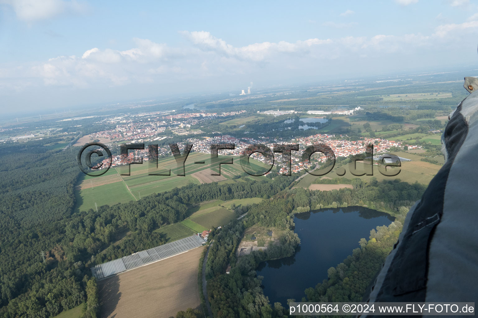 Bird's eye view of Germersheim in the state Rhineland-Palatinate, Germany