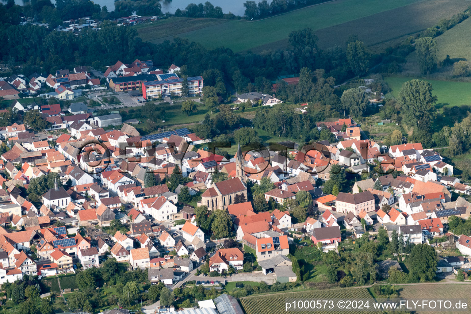 Drone image of Germersheim in the state Rhineland-Palatinate, Germany