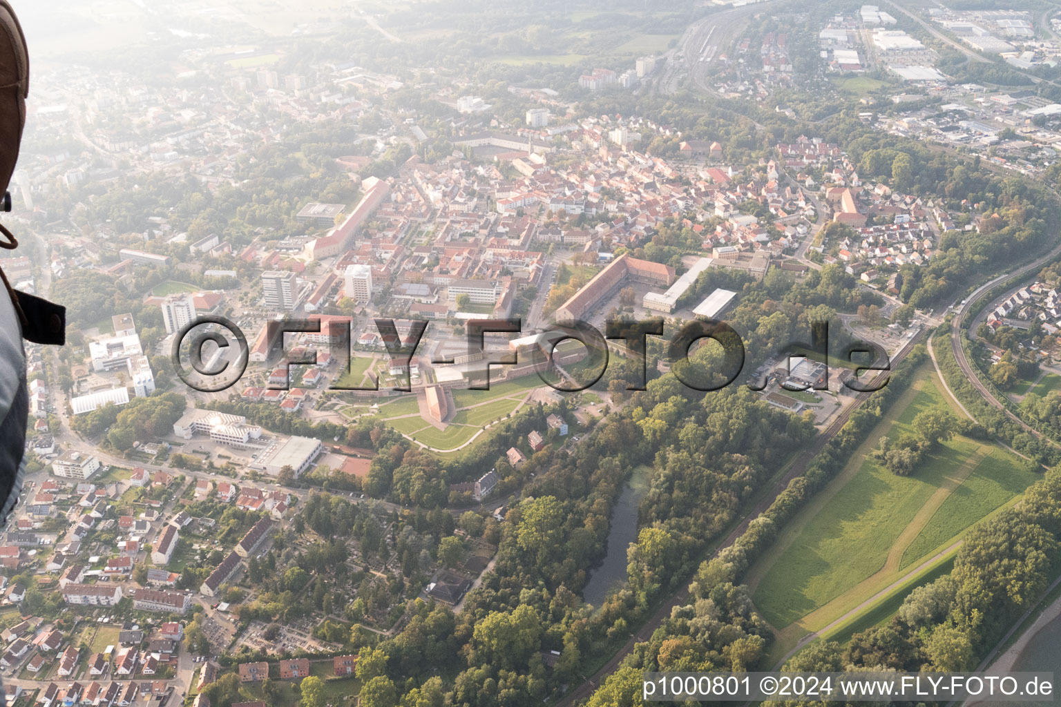 Aerial photograpy of Germersheim in the state Rhineland-Palatinate, Germany