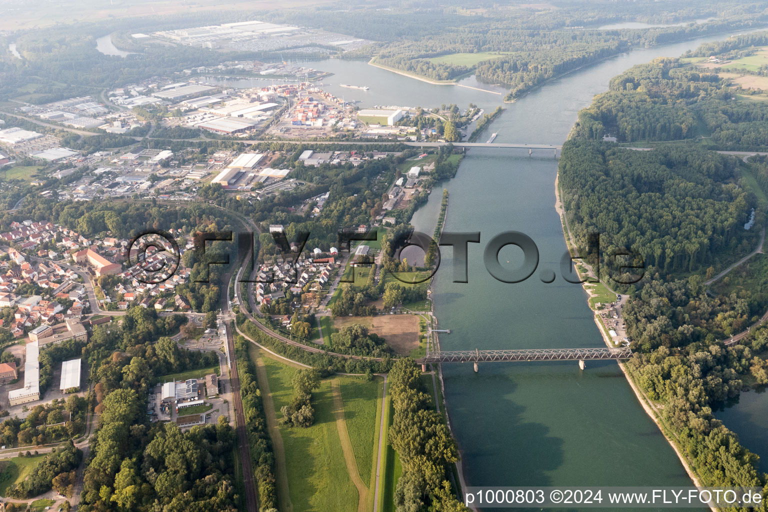 Germersheim in the state Rhineland-Palatinate, Germany from above