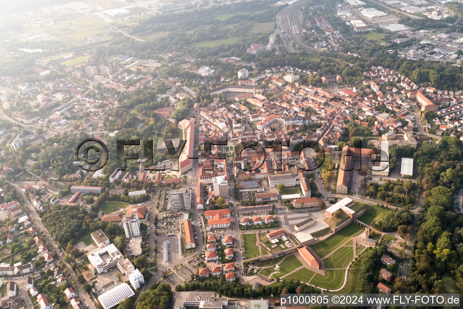 Germersheim in the state Rhineland-Palatinate, Germany seen from above