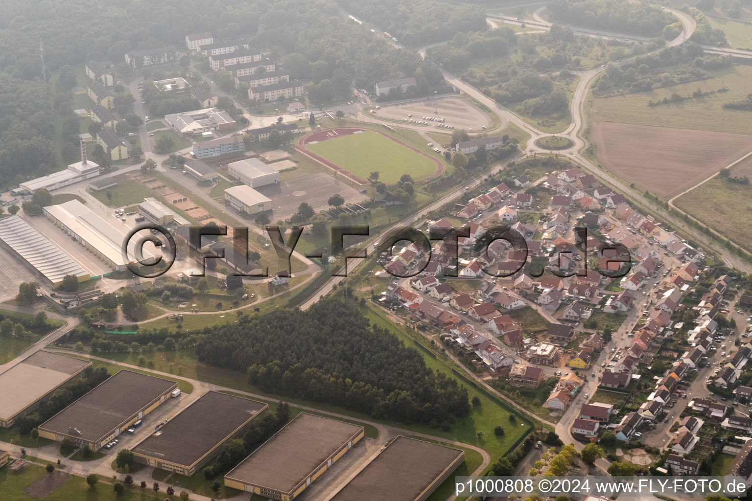 Germersheim in the state Rhineland-Palatinate, Germany viewn from the air