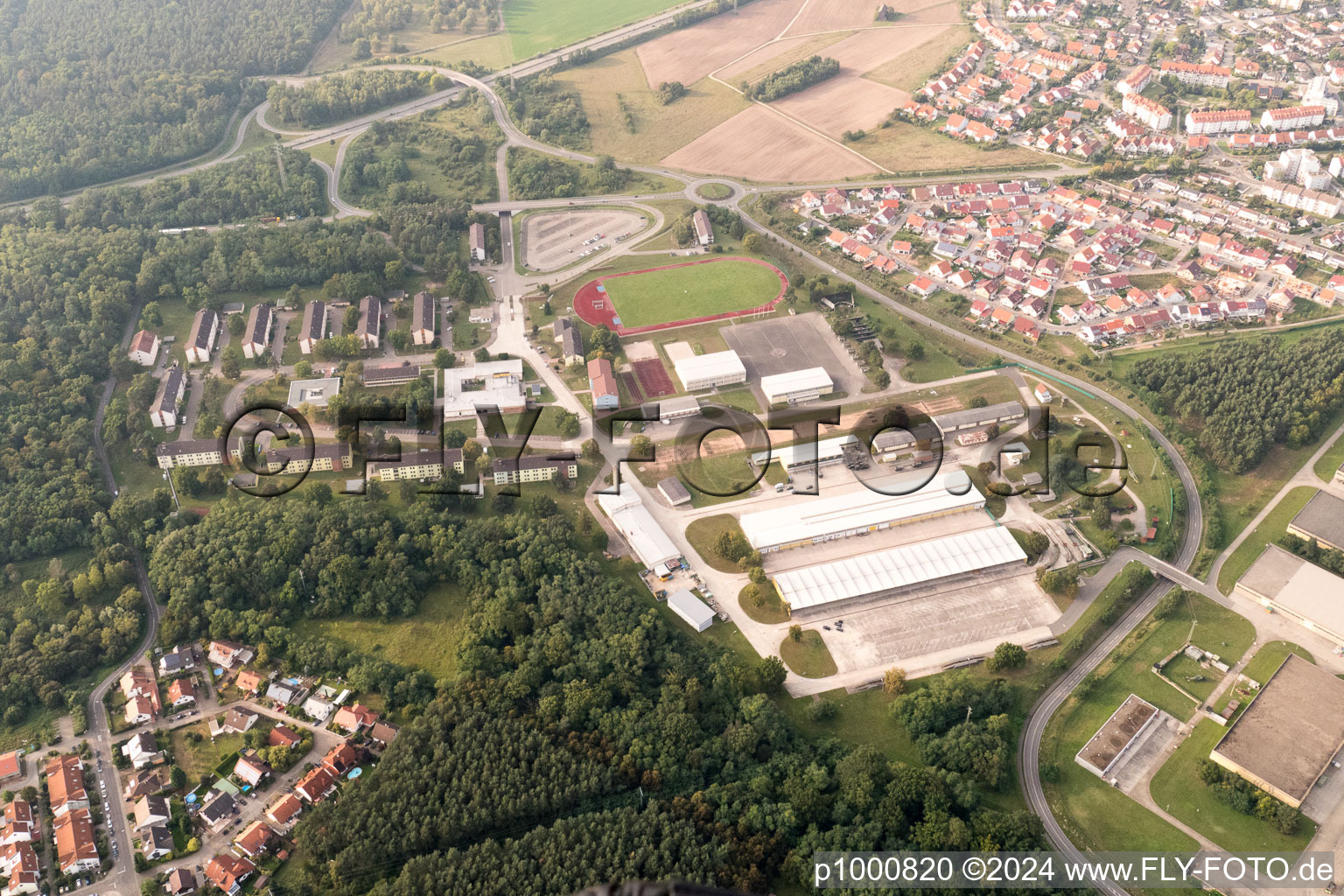 Aerial photograpy of Germersheim in the state Rhineland-Palatinate, Germany