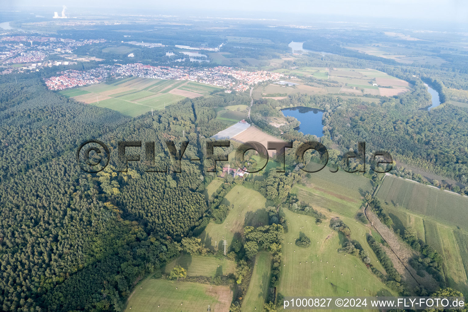 District Sondernheim in Germersheim in the state Rhineland-Palatinate, Germany viewn from the air