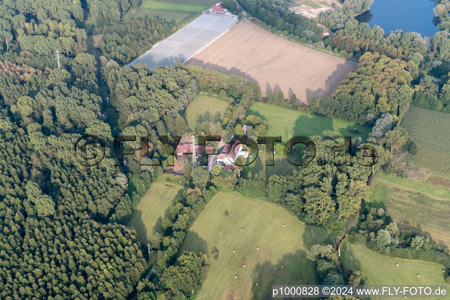 Drone recording of District Sondernheim in Germersheim in the state Rhineland-Palatinate, Germany