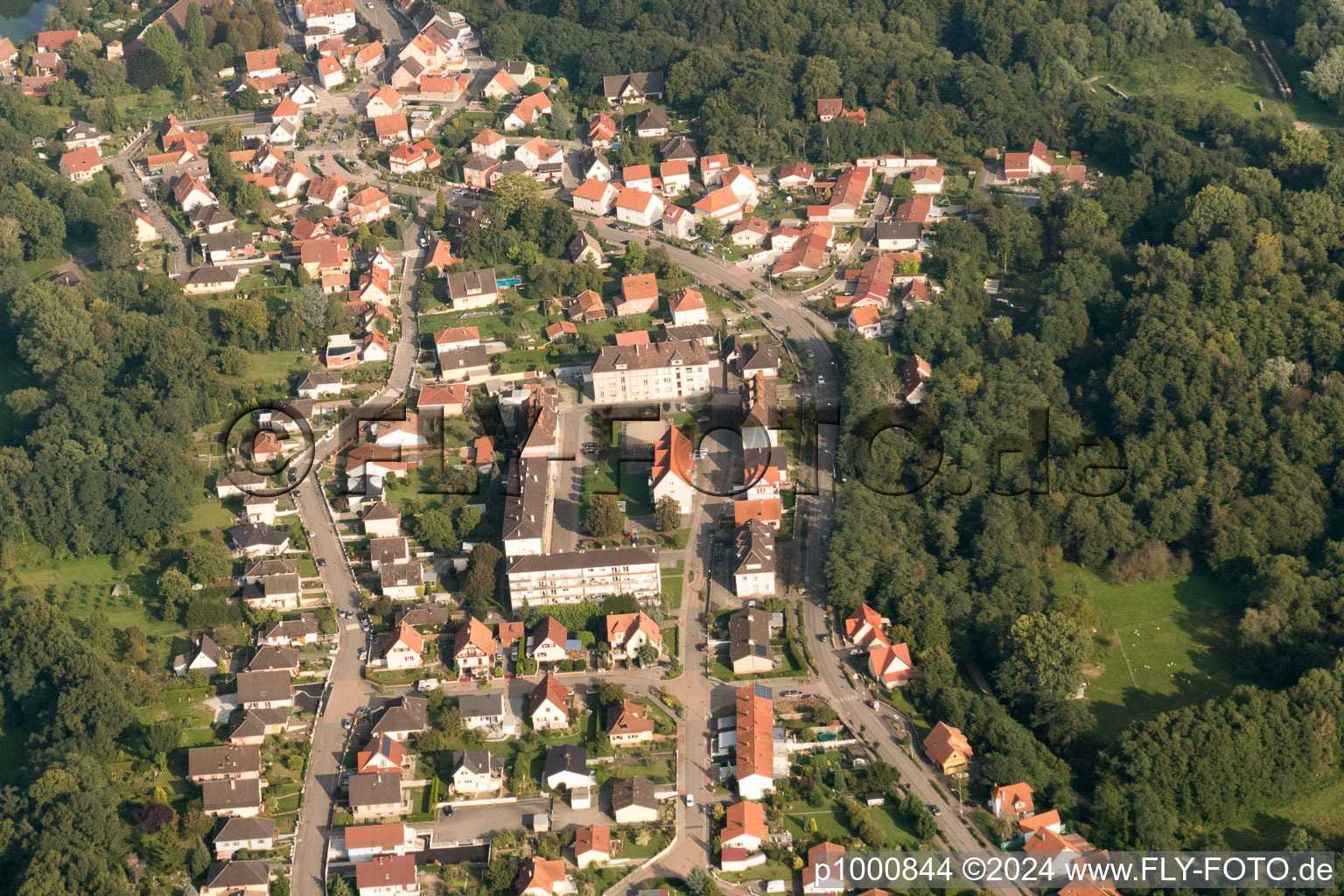 Lauterbourg in the state Bas-Rhin, France from a drone