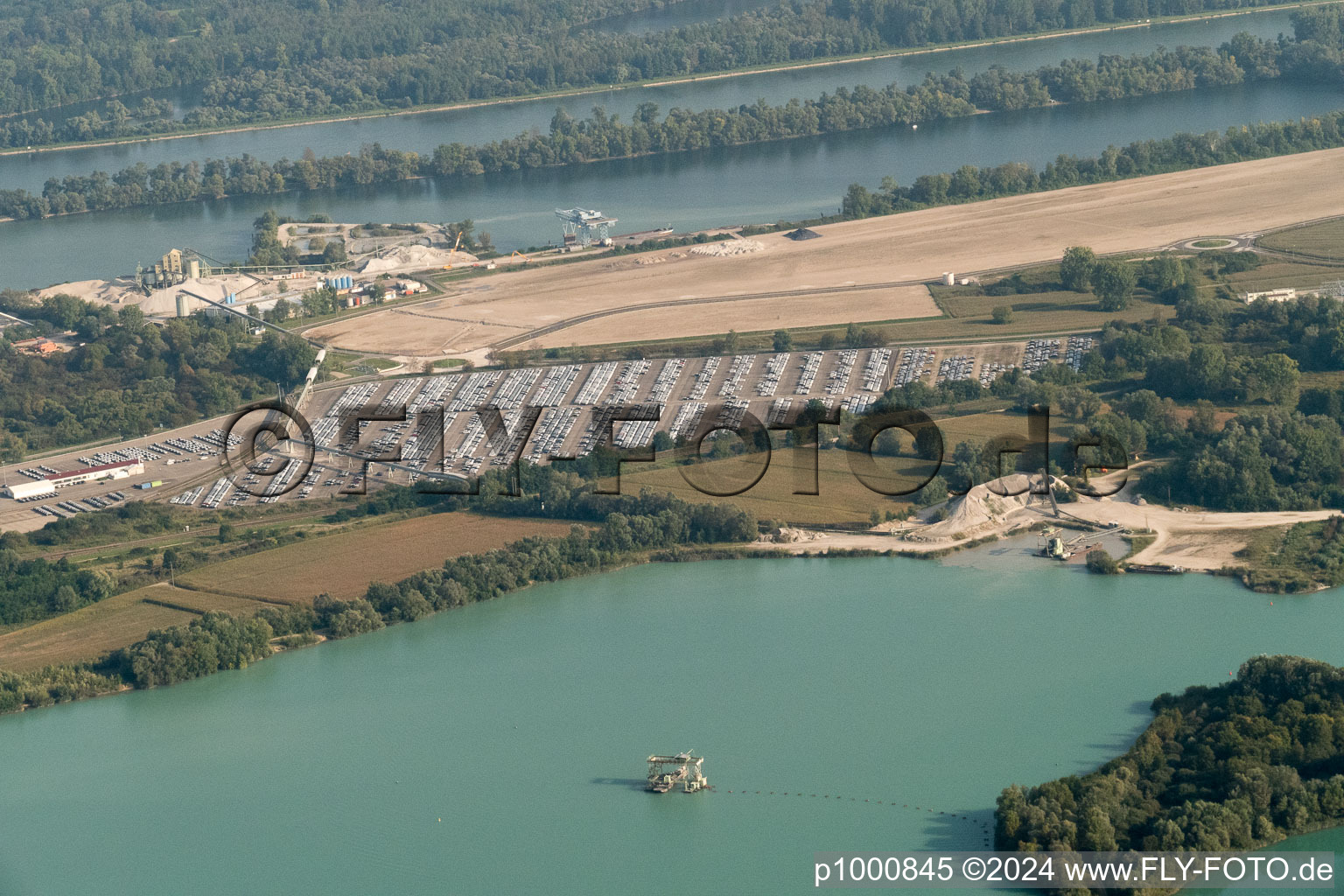 Drone recording of Lauterbourg in the state Bas-Rhin, France