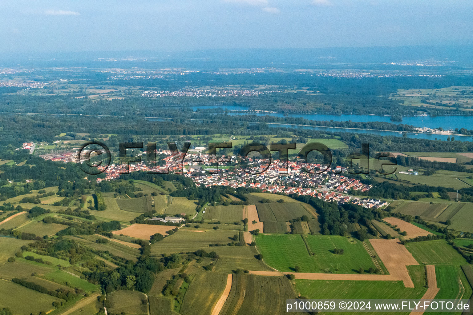 Bird's eye view of Mothern in the state Bas-Rhin, France