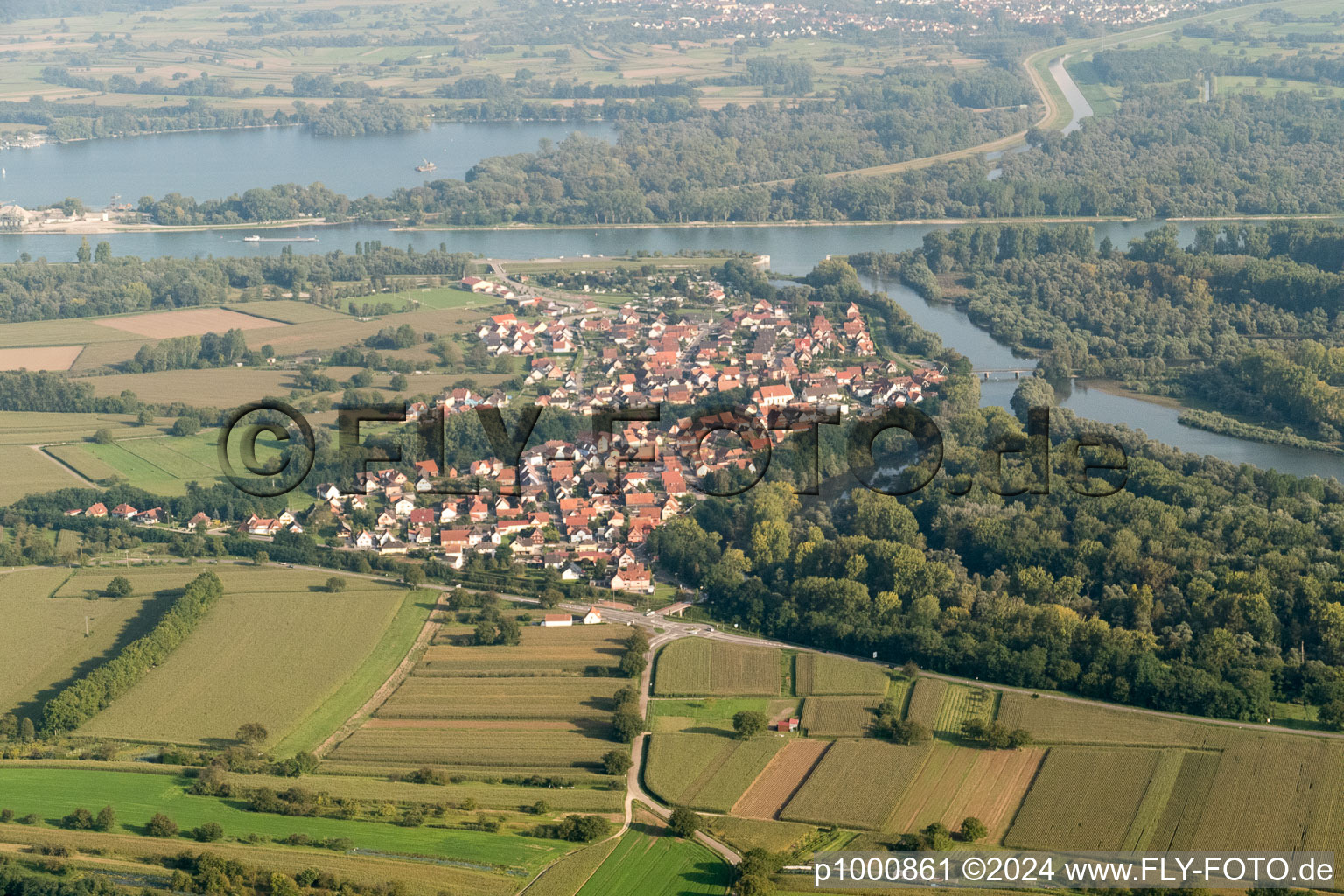 Munchhausen in the state Bas-Rhin, France seen from above