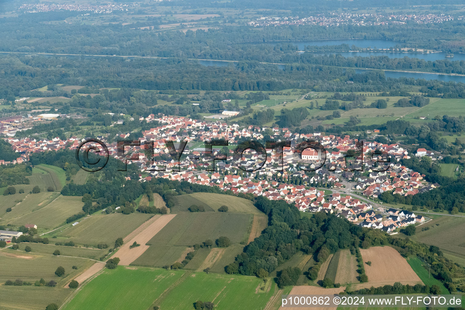 Mothern in the state Bas-Rhin, France viewn from the air