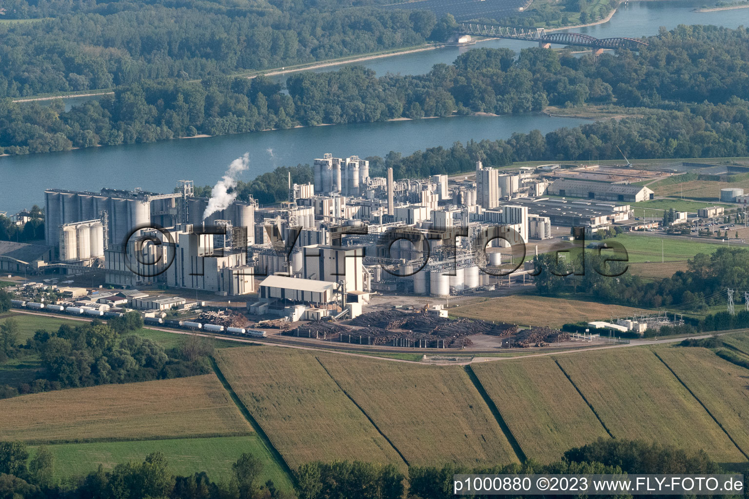 Bird's eye view of Industry in Beinheim in the state Bas-Rhin, France