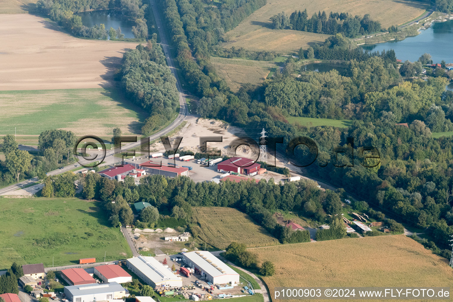 Aerial photograpy of Beinheim in the state Bas-Rhin, France