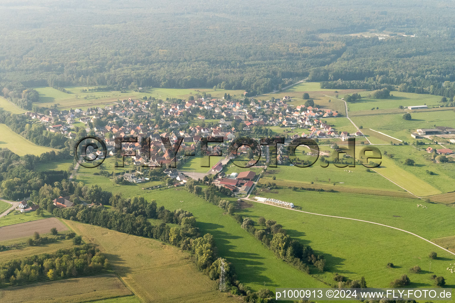 Forstfeld in the state Bas-Rhin, France out of the air