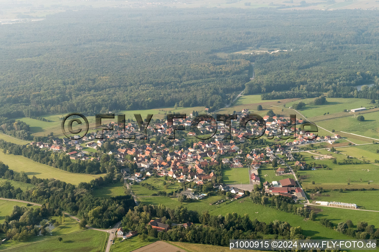 Forstfeld in the state Bas-Rhin, France from the plane