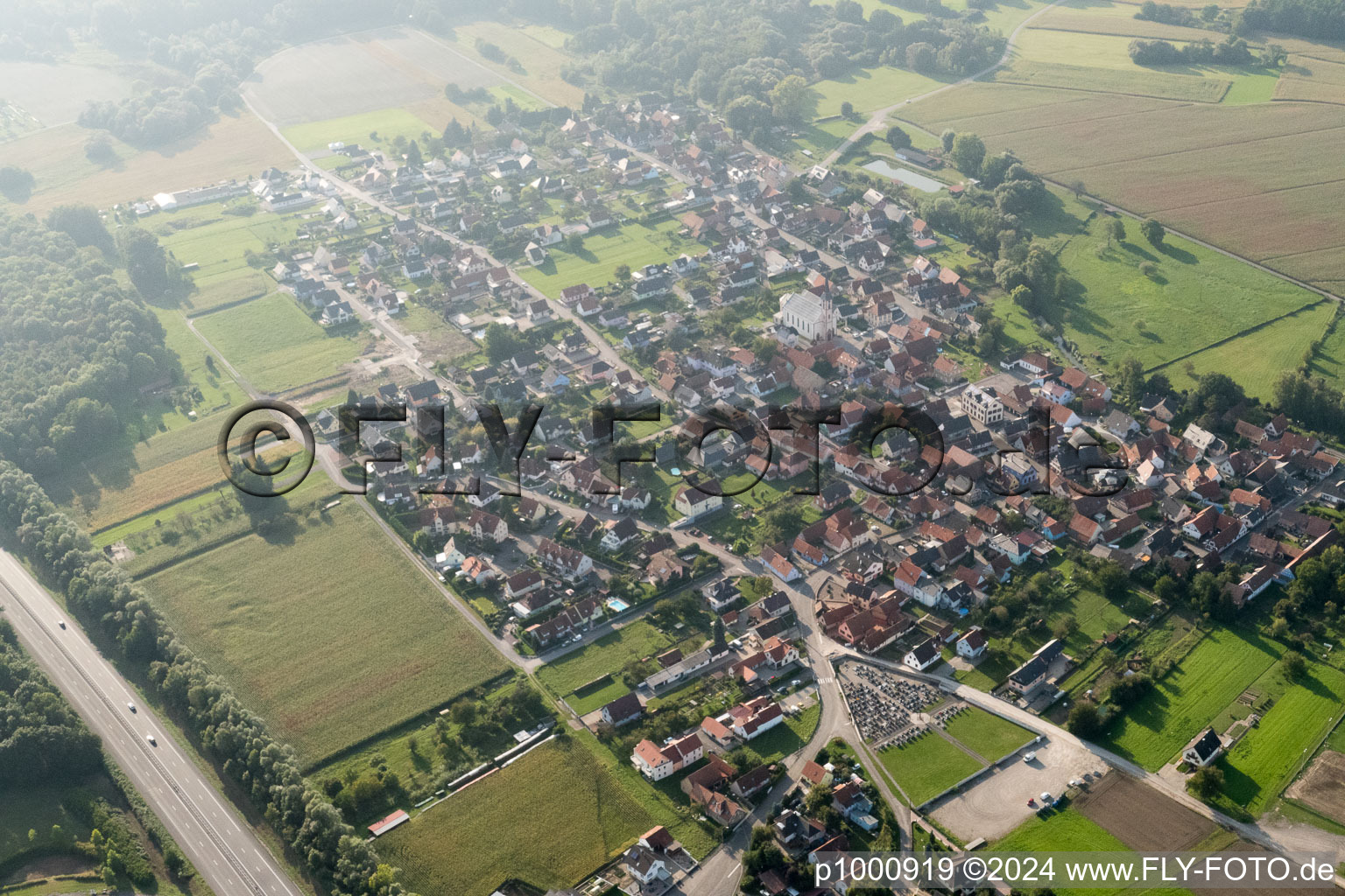 Leutenheim in the state Bas-Rhin, France out of the air