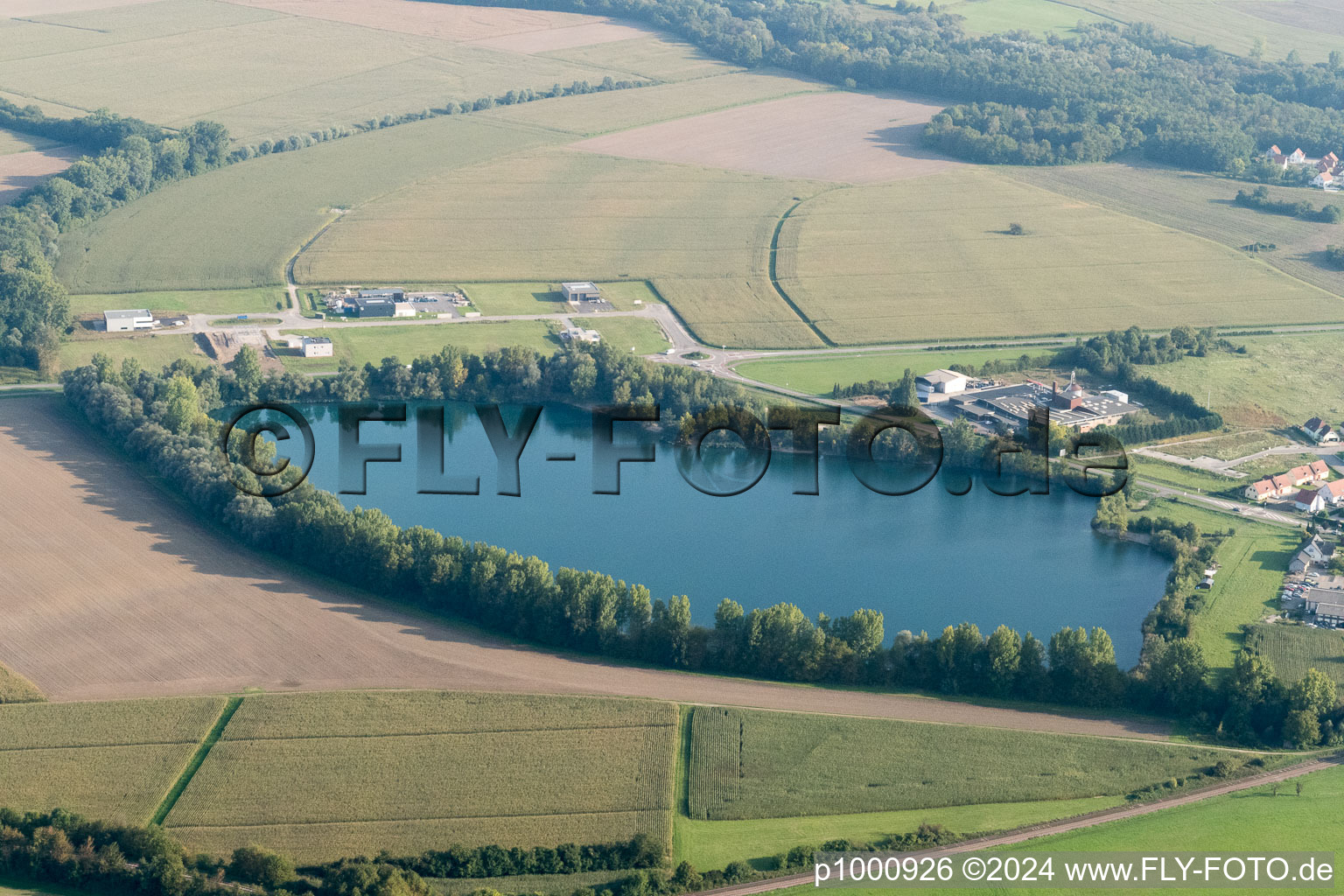 Rountzenheim in the state Bas-Rhin, France seen from a drone