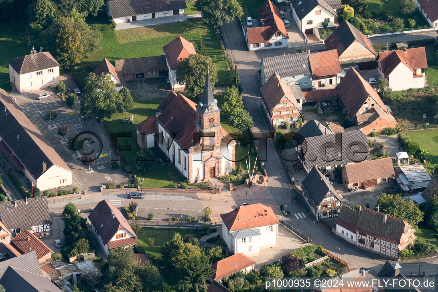 Oblique view of Rountzenheim in the state Bas-Rhin, France