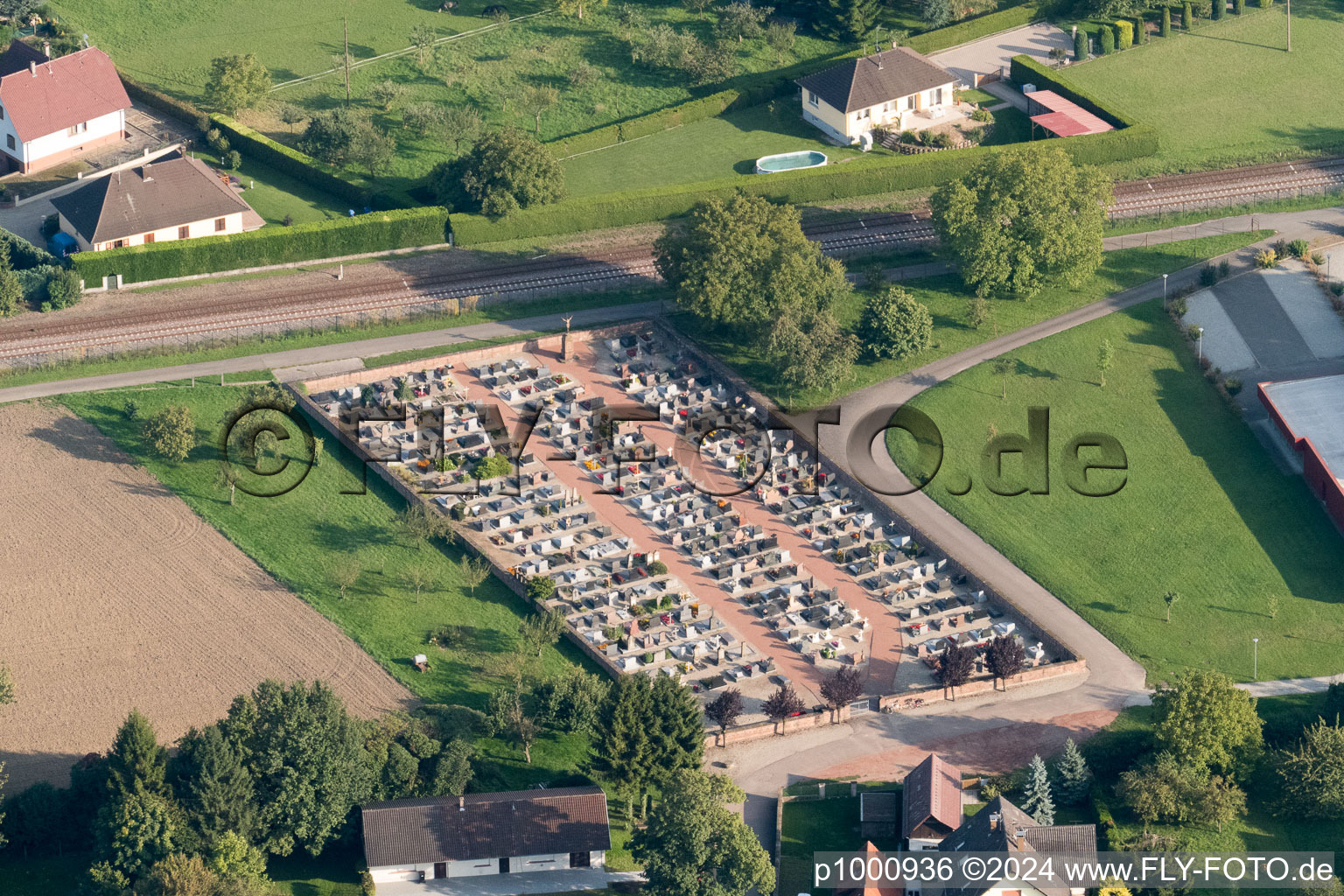 Rountzenheim in the state Bas-Rhin, France from above